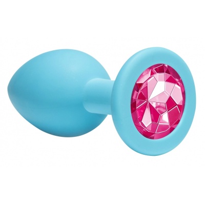 Korek analny Butt Plug Emotions Cutie Medium Turquoise Pink crystal - kombinacja - 1