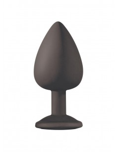 Duży Czarny Korek Analny z Pięknym Diamentem Rhinestone - Korki analne silikonowe - 1 2