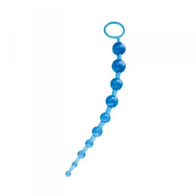 Koraliki analne Jelly 10 kulek 30 cm niebieskie - 1