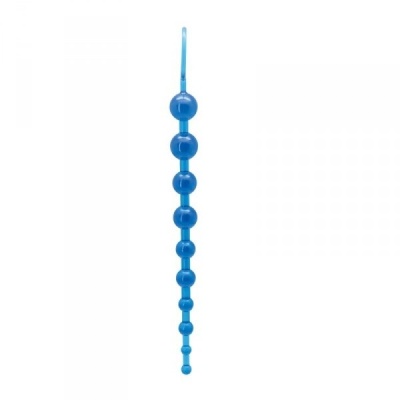 Koraliki analne Jelly 10 kulek 30 cm niebieskie - 1 2