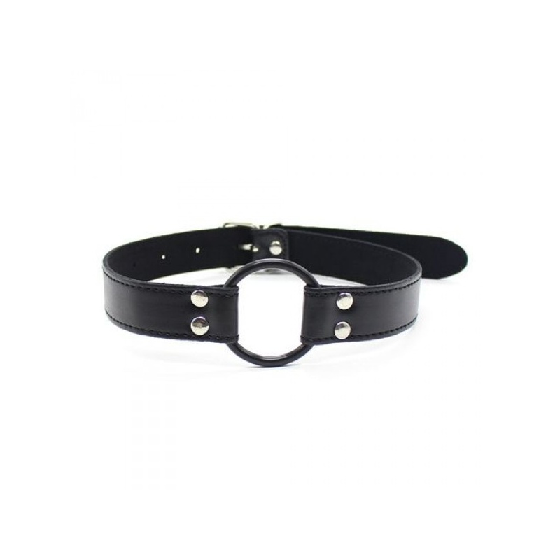 Knebel pierścieniowy Easy Belt Ring Gag – regulowany pasek, 60 cm, czarny - 1