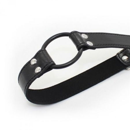 Knebel pierścieniowy Easy Belt Ring Gag – regulowany pasek, 60 cm, czarny - 2