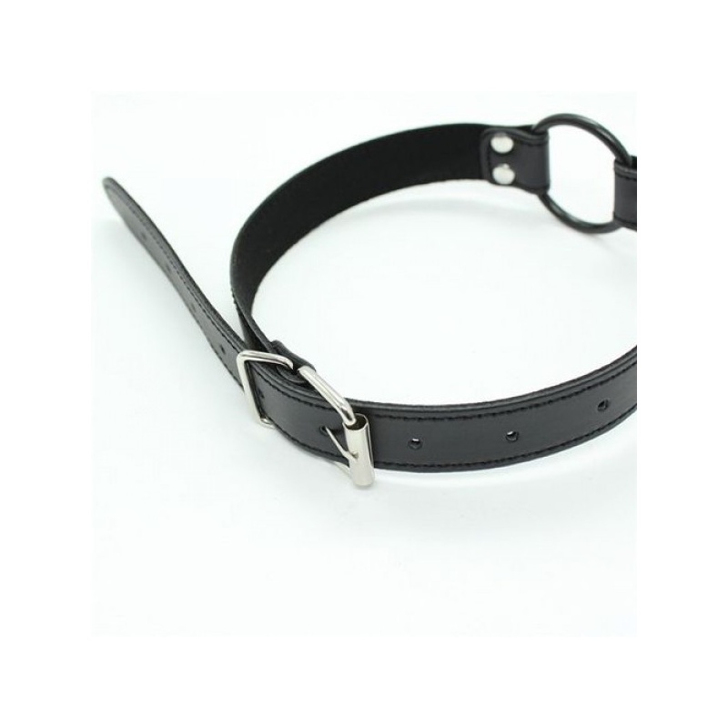 Knebel pierścieniowy Easy Belt Ring Gag – regulowany pasek, 60 cm, czarny - 3