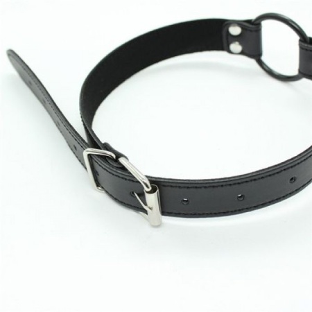 Knebel pierścieniowy Easy Belt Ring Gag – regulowany pasek, 60 cm, czarny - 3