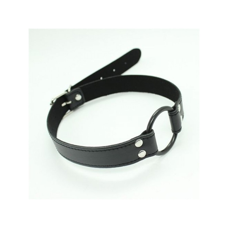 Knebel pierścieniowy Easy Belt Ring Gag – regulowany pasek, 60 cm, czarny - 4