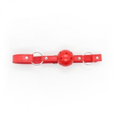 Knebel kulkowy Breathable Ball Gag czerwony 4 cm - 1 2