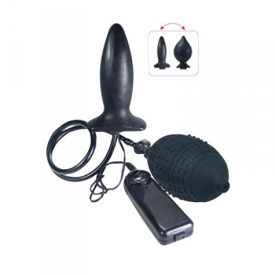Nadmuchiwany wibrujący korek analny Timeless Anal Explorer 11 cm czarny - 1