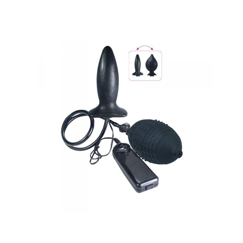 Nadmuchiwany wibrujący korek analny Timeless Anal Explorer 11 cm czarny - 1