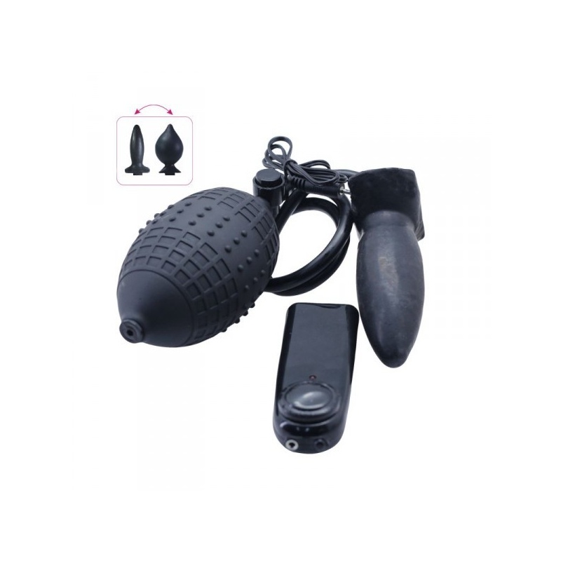 Nadmuchiwany wibrujący korek analny Timeless Anal Explorer 11 cm czarny - 3