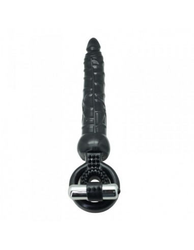 Pierścień na Penisa wibrujący Solid Dong With Cock Ring And Mini Bullet - Pierścienie erekcyjne wibrujące - 1