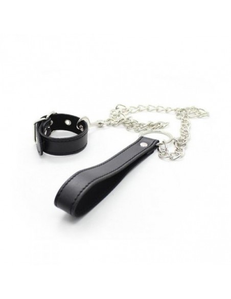 Smycz z obrożą Guinzaglio da polso Chain Leash black - Chokery, obroże i smycze - 1