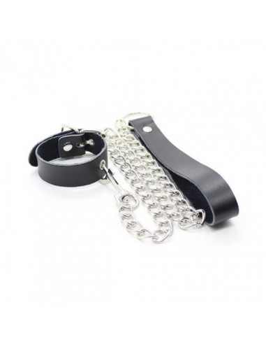 Smycz z obrożą Guinzaglio da polso Chain Leash black - Chokery, obroże i smycze - 3
