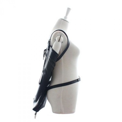Total Back Restraint Arms - Regulowane wiązanie rąk z czarnej skóry syntetycznej - 1 2
