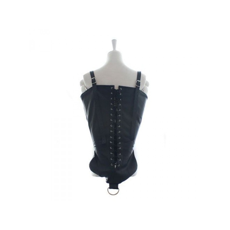 Total Back Restraint Arms - Regulowane wiązanie rąk z czarnej skóry syntetycznej - 3