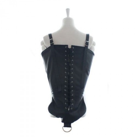 Total Back Restraint Arms - Regulowane wiązanie rąk z czarnej skóry syntetycznej - 3