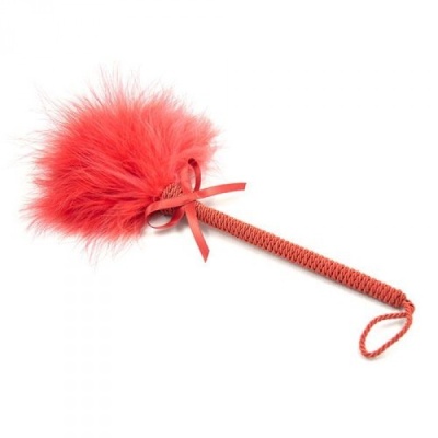 Pejcz z piórkami Soft Skin Duster 22 cm czerwony - 1