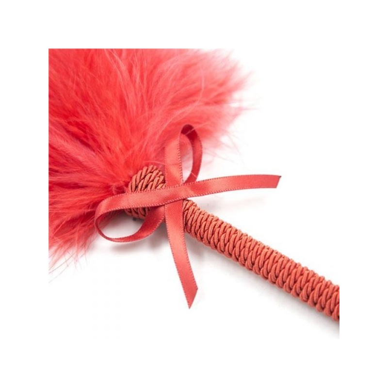 Pejcz z piórkami Soft Skin Duster 22 cm czerwony - 2
