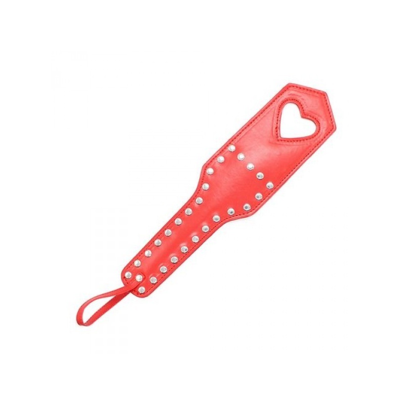 Packa Heart Paddle Czerwona z Ćwiekami, 35 cm - 1