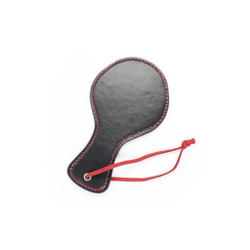 Okrągła packa Circle Paddle 10 cm – skóra ekologiczna, czarna - 1