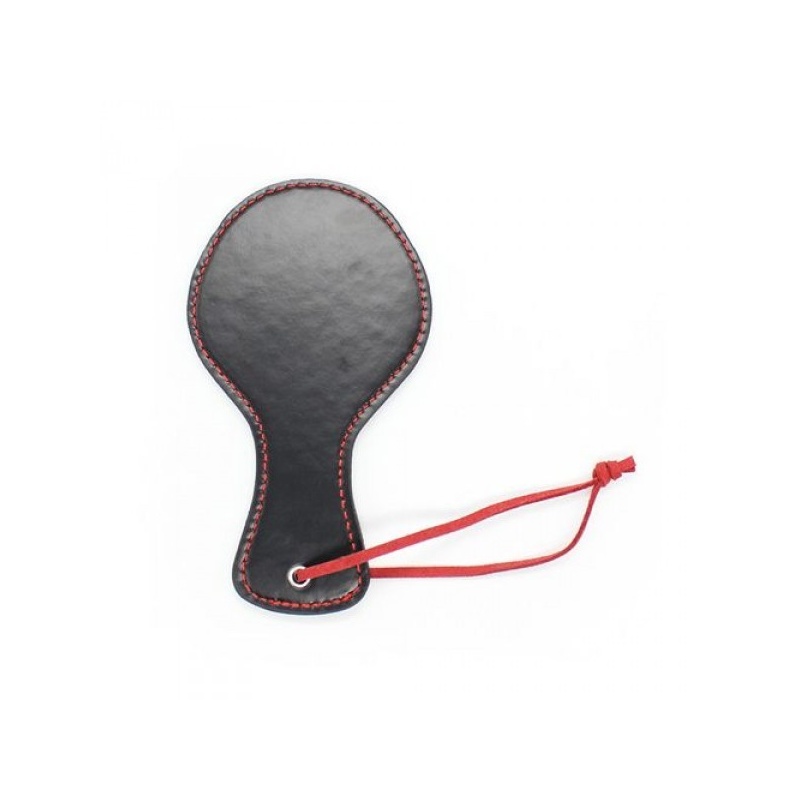 Okrągła packa Circle Paddle 10 cm – skóra ekologiczna, czarna - 3