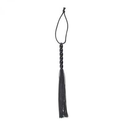 Pejcz Several – czarny, 30 cm, frędzle z ekoskóry - 1