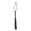 Pejcz Several – czarny, 30 cm, frędzle z ekoskóry - 1