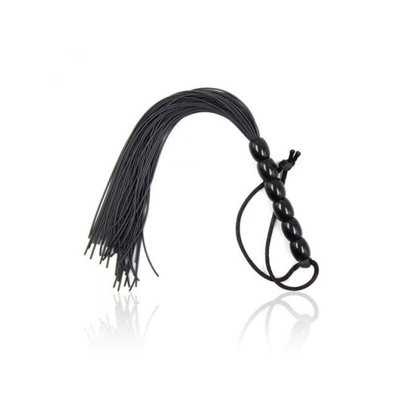 Pejcz Several – czarny, 30 cm, frędzle z ekoskóry - 3
