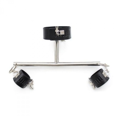 Zestaw do krępowania Arms Tube Restraint – czarny, stalowy pręt 57 cm - 1