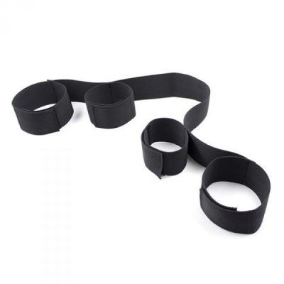 Zestaw wiązań Costrittivo Easy Down Block Arms Restraint - kajdanki nylonowe czarne - 1