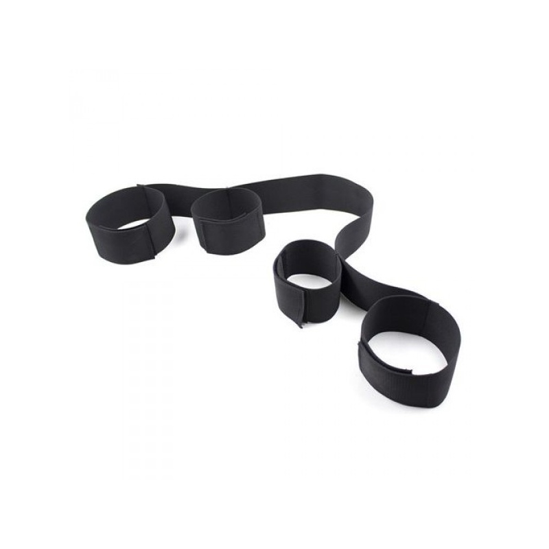 Zestaw wiązań Costrittivo Easy Down Block Arms Restraint - kajdanki nylonowe czarne - 1