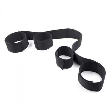 Zestaw wiązań Costrittivo Easy Down Block Arms Restraint - kajdanki nylonowe czarne - 1