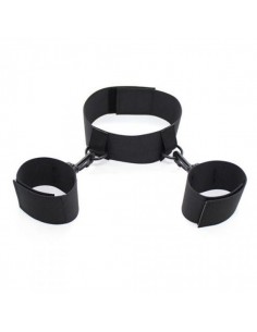 Uprząż BDSM Costrittivo Easy Cuffs Collar Arms Restraint Black - Uprzęże BDSM - 1