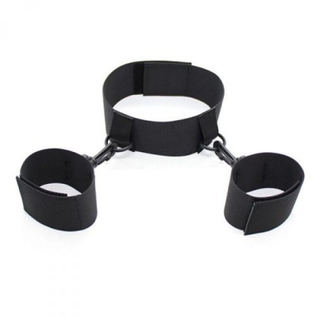 Zestaw bondage Easy Cuffs z obrożą i kajdankami – czarny - 1
