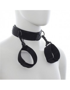 Uprząż BDSM Costrittivo Easy Cuffs Collar Arms Restraint Black - Uprzęże BDSM - 1 2
