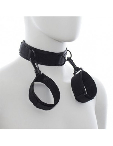Uprząż BDSM Costrittivo Easy Cuffs Collar Arms Restraint Black - Uprzęże BDSM - 2