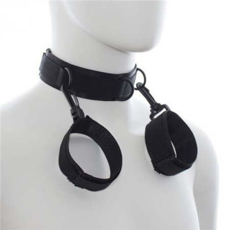 Zestaw bondage Easy Cuffs z obrożą i kajdankami – czarny - 2