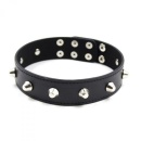 Ekoskórzana obroża z ćwiekami i kolcami Collare Spikes – czarna, regulowana - 2