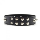 Ekoskórzana obroża z ćwiekami i kolcami Collare Spikes – czarna, regulowana - 3