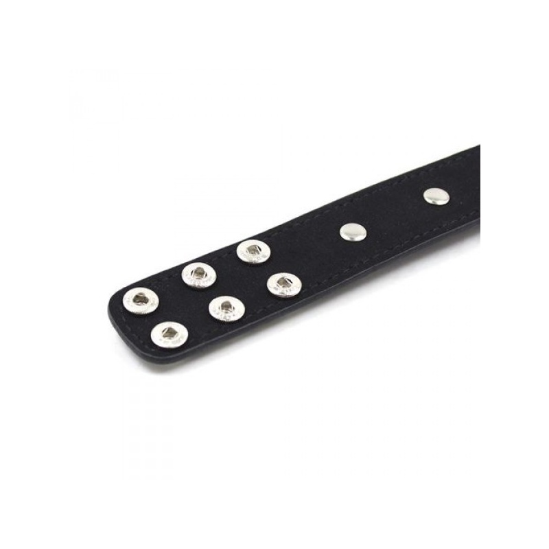 Ekoskórzana obroża z ćwiekami i kolcami Collare Spikes – czarna, regulowana - 4