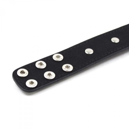 Ekoskórzana obroża z ćwiekami i kolcami Collare Spikes – czarna, regulowana - 4