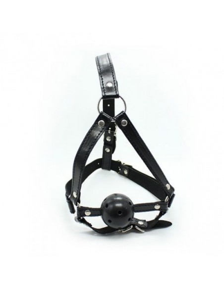Knebel Imbracatura Viso Con Morso Head Harness+Ball Gag - Kneble do ust - 1
