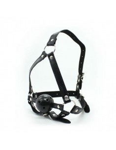 Knebel Imbracatura Viso Con Morso Head Harness+Ball Gag - Kneble do ust - 1 2