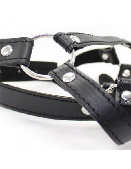 Knebel Imbracatura Per Testa Con Anello Head Harness+Ring Gag - Kneble do ust - 3