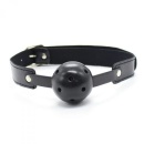Knebel kulkowy Breath Hole z otworami wentylacyjnymi 4,5 cm, czarny - 1