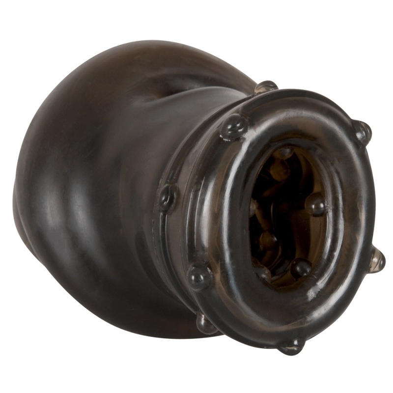 Nakładka na penisa Dick & Ball Sleeve 18 cm z otworem na jądra i teksturą rowków - 5