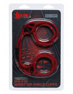 Kajdanki erotyczne Hemp Wrist Or Ankle Cuffs 6Mm - Kajdanki erotyczne - 1 2