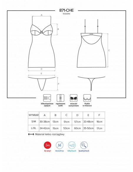 Bielizna Nocna 871-Che-2 Koszulka I Stringi  L/Xl - Koszule nocne - 5