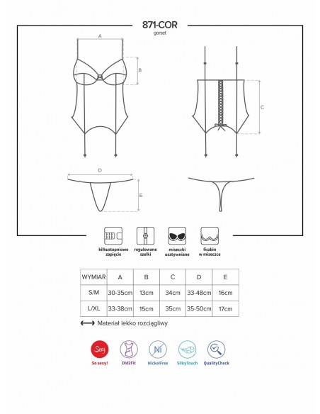 Zestaw 871-Cor-2 Gorset I Stringi - Komplety bielizny erotycznej - 5
