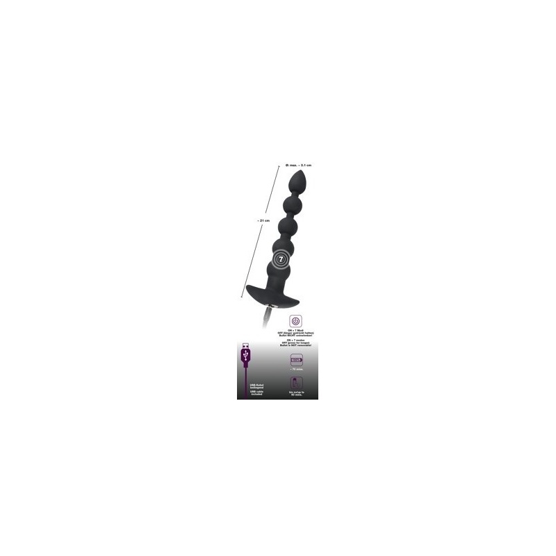 Rechargeable Bea – Analny Łańcuch Kulkowy z 5 Kulami i 7 Trybami Wibracji, 21 cm - 5