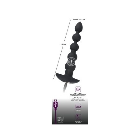 Rechargeable Bea – Analny Łańcuch Kulkowy z 5 Kulami i 7 Trybami Wibracji, 21 cm - 5
